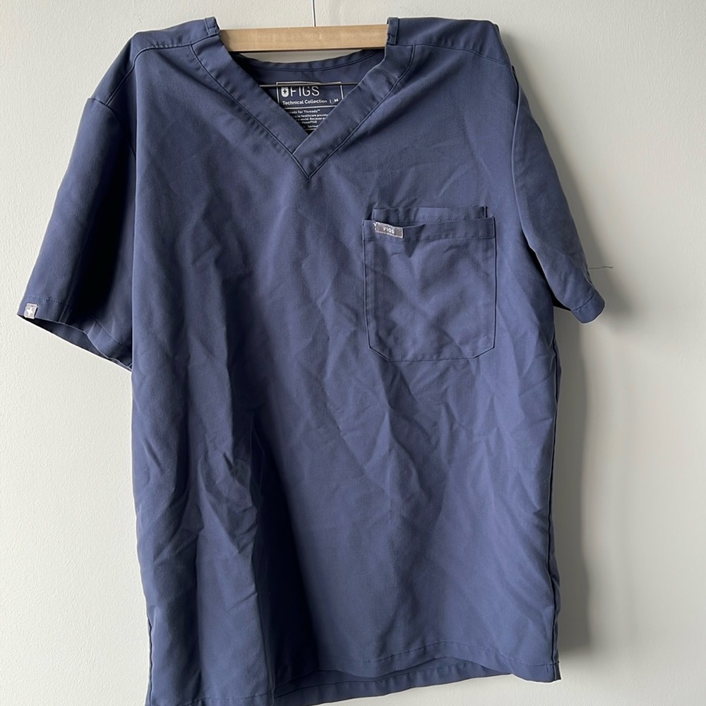 Figs Space Navy Leon Scrub Top